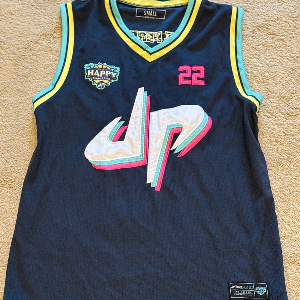 Dude Perfect ‘That’s Happy’ Summer Tour Adult Small #22 Jersey EUC